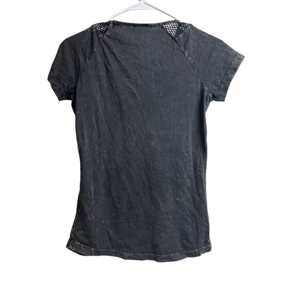 Affliction 1973 American Customs Women's Scoop Neck T-Shirt Black Lava X-Small - Picture 9 of 9